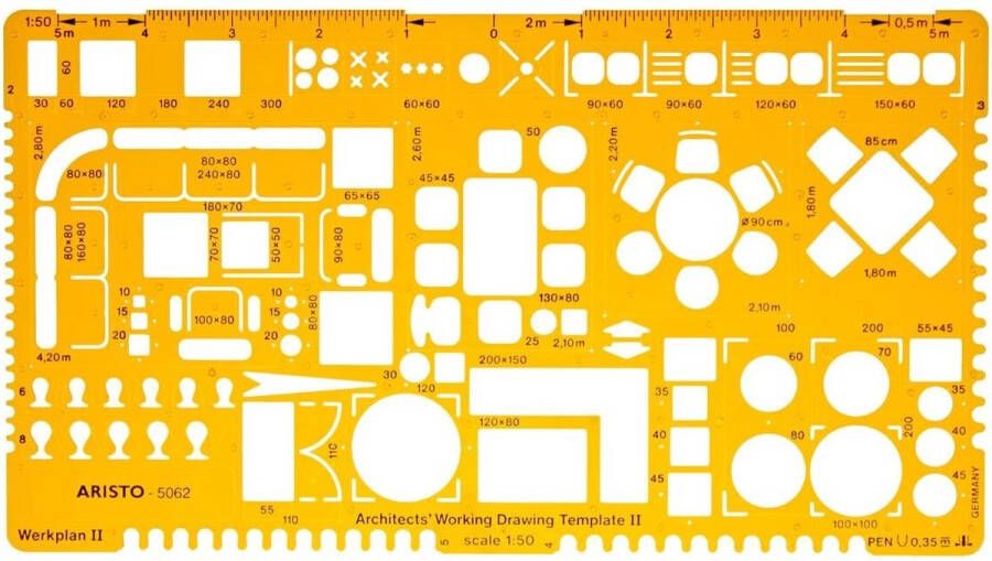 Aristo sjabloon architect-combisjabloon II schaal 1 : 50 AR-5062