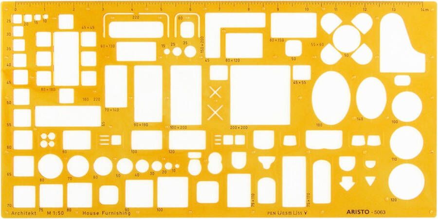 Aristo sjabloon architecten meubelsjabloon schaal 1:50 AR-5063