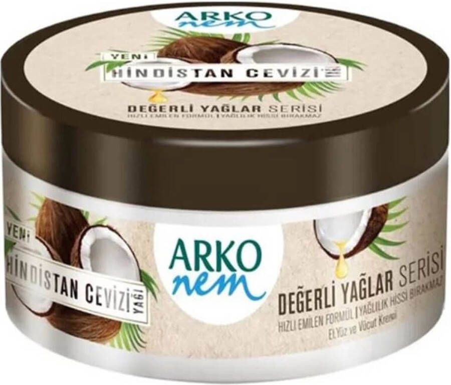 Arko nem Kokosnootolie Verzorgende Creme 250 ml