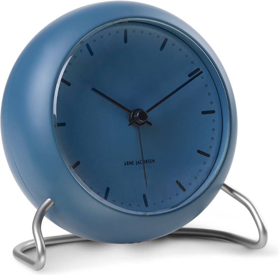 Arne Jacobsen City Hall Table Clock Wekker Mat Blauw Ø 11 cm 43691
