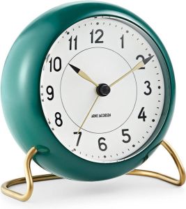 Arne Jacobsen Station Table Clock Wekker Racing Green Ø 11 cm 43677