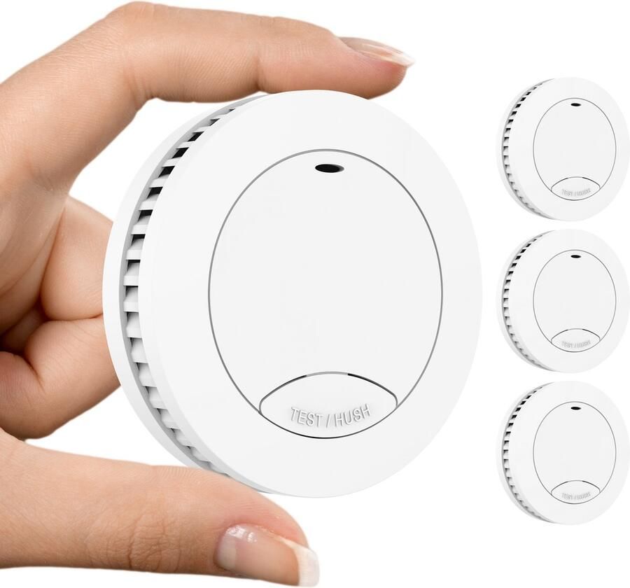 Aroha Safety Pro Mini Rookmelder 10 jaar batterij & sensor Extra dun design rookmelder Slaapkamer vriendelijke brandmelder 3 stuks