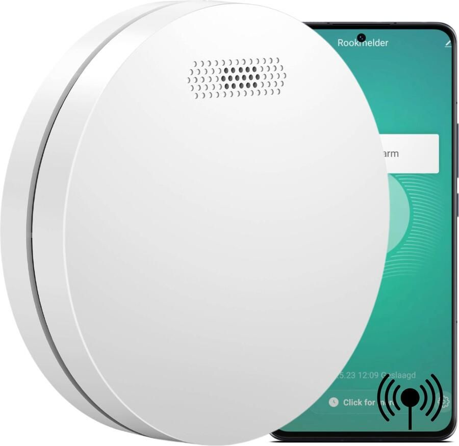 Aroha Smart Connect & Link Rookmelder 10 jaar batterij Slimme & koppelbare rookmelder met WiFi Smart brandmelder met app Tuya & Smartlife Draadloos koppelbaar
