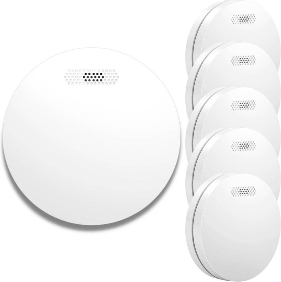 Aroha Rookmelders met 10 jaar batterij & sensor Extra dun design rookmelder & brandmelder Voldoet aan alle EU normen 5 set