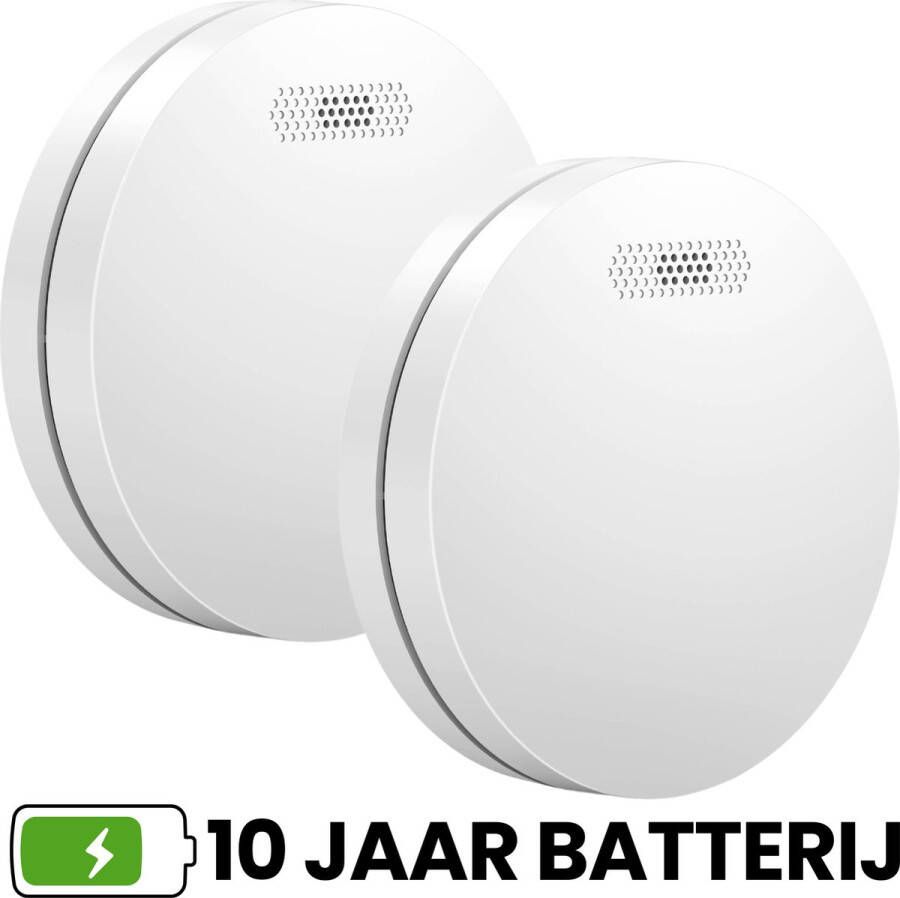 Aroha Safety Pro Rookmelder 10 jaar batterij & sensor Extra dun design rookmelder brandmelder Multipack 2 set