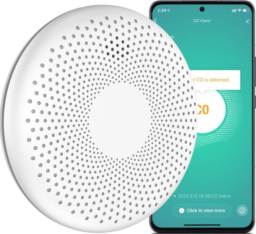 Aroha Smart Connect Combimelder 10 jaar batterij Slimme Rookmelder & Koolmonoxidemelder met WiFi Smart combimelder met app Tuya & Smartlife Brandmelder & CO melder CO meter