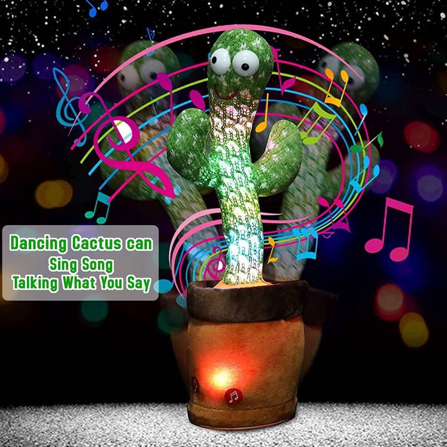 Arra kids Dansende cactus | TikTok | Interactief speelgoed | Interactieve knuffel | Pluche knuffels | Praten | Zingen | Dansen | Baby | 120 liedjes | Recorder