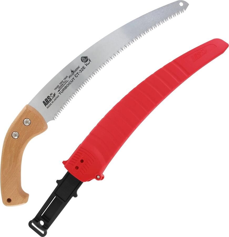 ARS Snoeizaag 320 mm Ergonomische Houten Handgreep Holster met Riembevestiging Turbocut Tandzetting