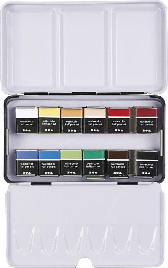 Creotime Art Aqua aquarelverf 12 kleuren diverse kleuren