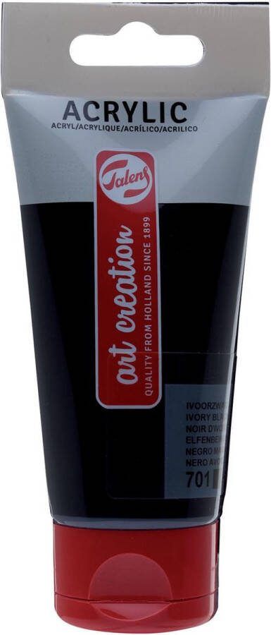 Talens Art Creation Acrylverf tac 701 ivoorzwart tube 75ml Tube a 75 milliliter