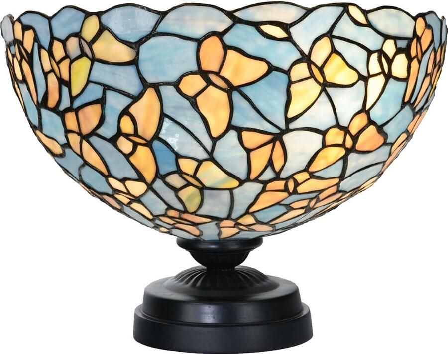 Art Deco Trade Coloured by Art Deco Trade Tiffany lage tafellamp zwart met Fly Away Ø 35