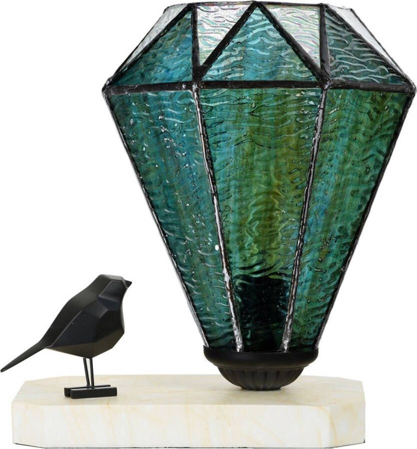 Art Deco Trade Coloured by Art Deco Trade Tiffany tafellamp sculptuur Ballade van een Vogel Arata Green
