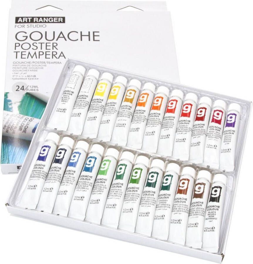 Art Ranger -Gouache verf gouache verfset Probeerset 24 tubes x 12ml