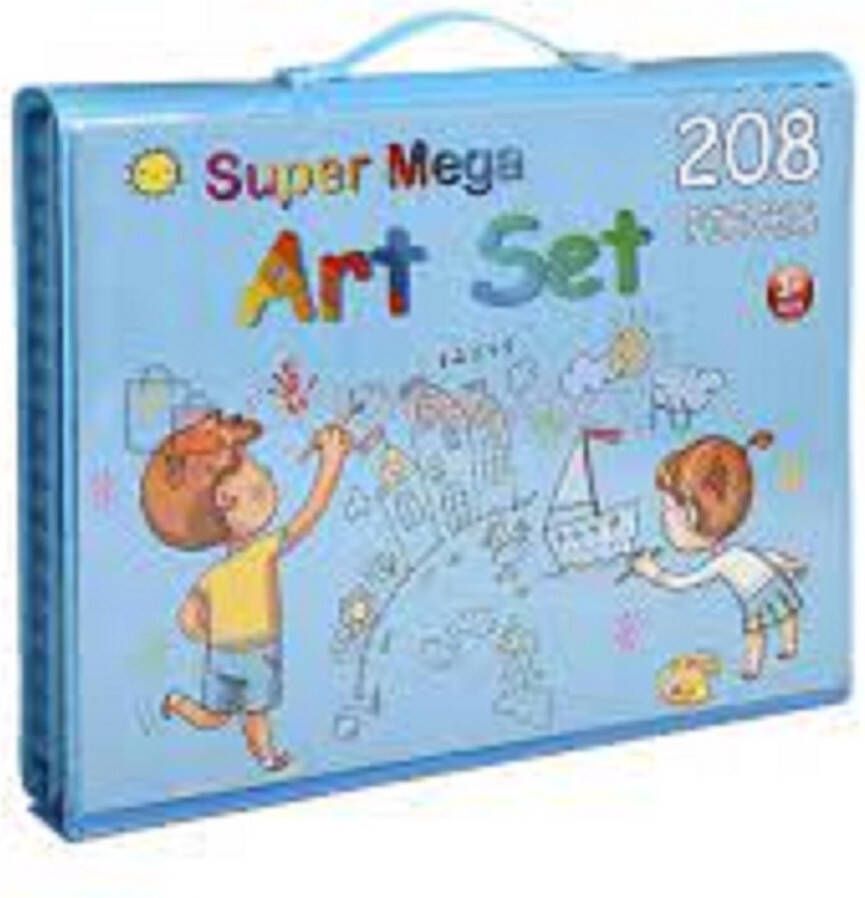 Art se Tekendoos super mega 208 Delige t voor kinderen met 3 luik verpakking blauw