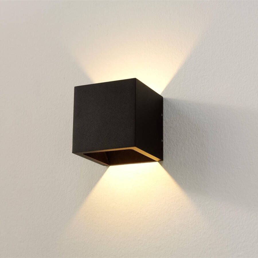 Artdelight Cube Wandlamp LED zwart 2700k IP54 dimbaar Modern - 2 jaar garantie