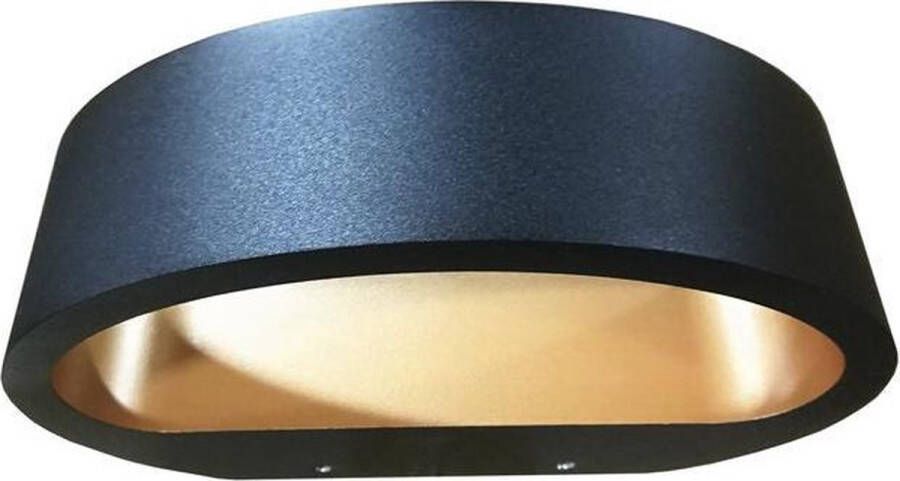 Artdelight Sharp Wandlamp LED zwart goud 2700k 830lm IP54 Modern - 2 jaar garantie