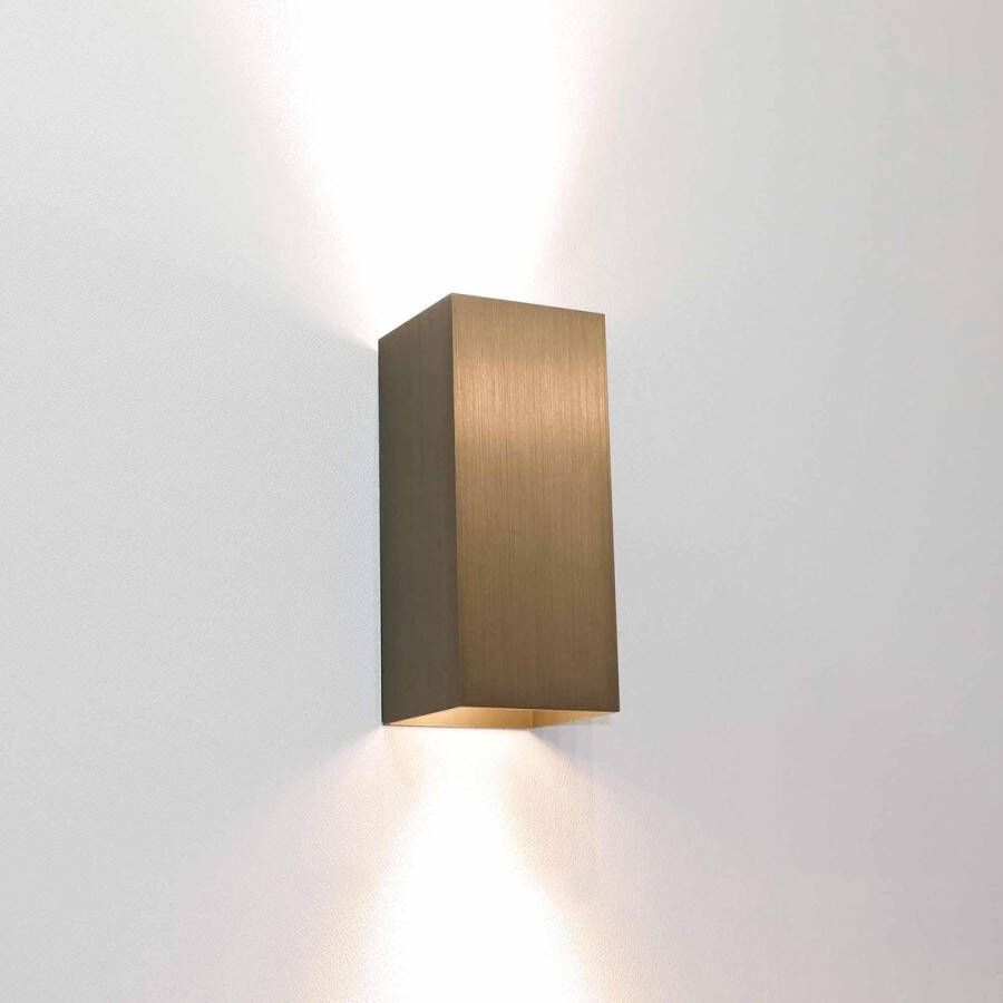 Artdelight Wandlamp Dante – 2 lichts licht Brons 15 5 x 6 5 cm – Excl. Gu10 – HUE geschikt – up en down wandlamp – strakke wandlamp – wandlamp woonkamer – moderne wandlamp LED wandlamp wandlamp brons
