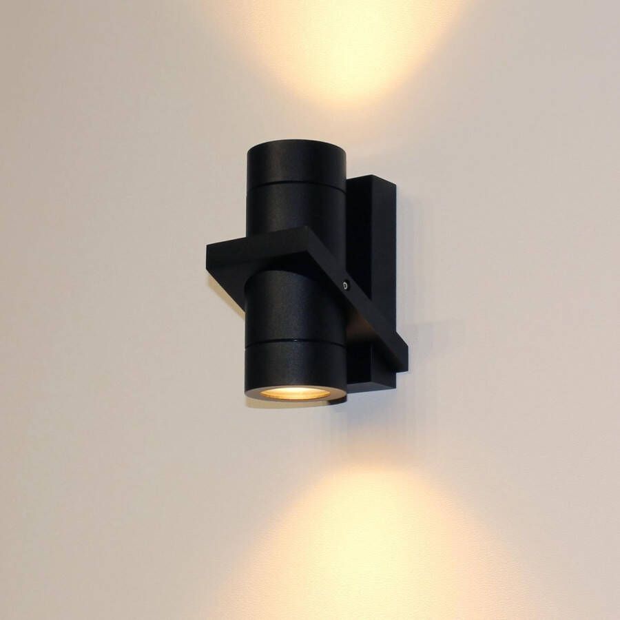 Lamponline Artdelight Wandlamp Double 16 x 8 5 cm zwart