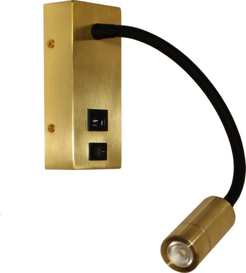 Artdelight Wandlamp Easy LED Goud USB Flex LED 3W 2700K IP20 > wandlamp binnen | wandlamp goud | leeslamp | bedlamp | led lamp | usb aansluiting lamp