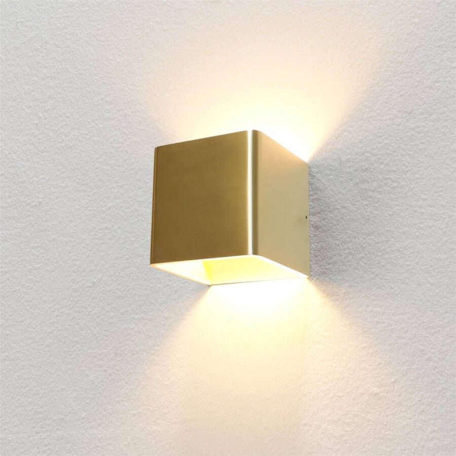 Lamponline Artdelight Wandlamp Fulda 10x10 cm mat goud