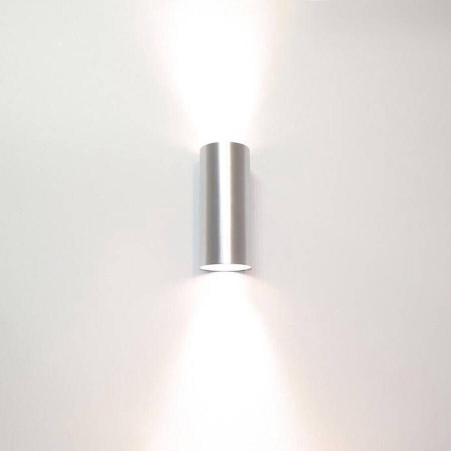 Lamponline Artdelight Wandlamp Roulo 2 lichts H 15 4 Ø 6 5 cm aluminium