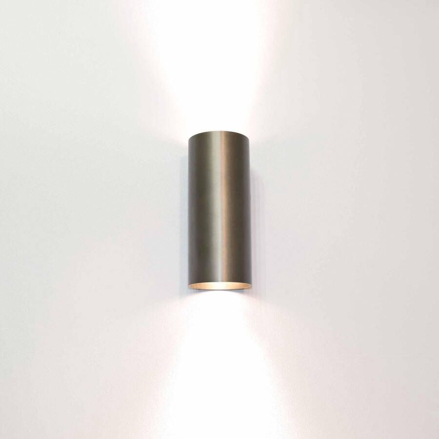 Lamponline Artdelight Wandlamp Roulo 2 lichts H 15 4 Ø 6 5 cm licht brons