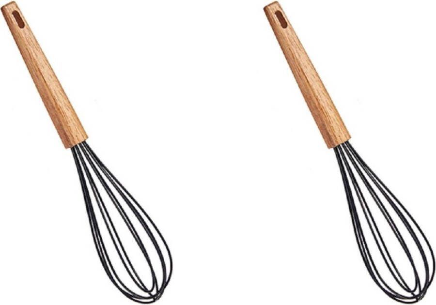 Arte r 3x stuks siliconen gardes met houten handvat 30 cm Keukengerei keukengereedschap Gardes