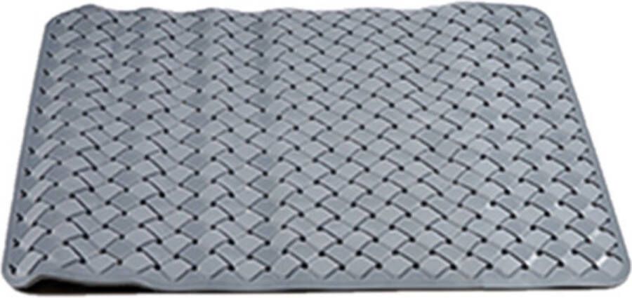 Arte r Badmat douchemat steengrijs geweven patroon 50 x 50 cm Anti-slip mat voor in de douchecabine