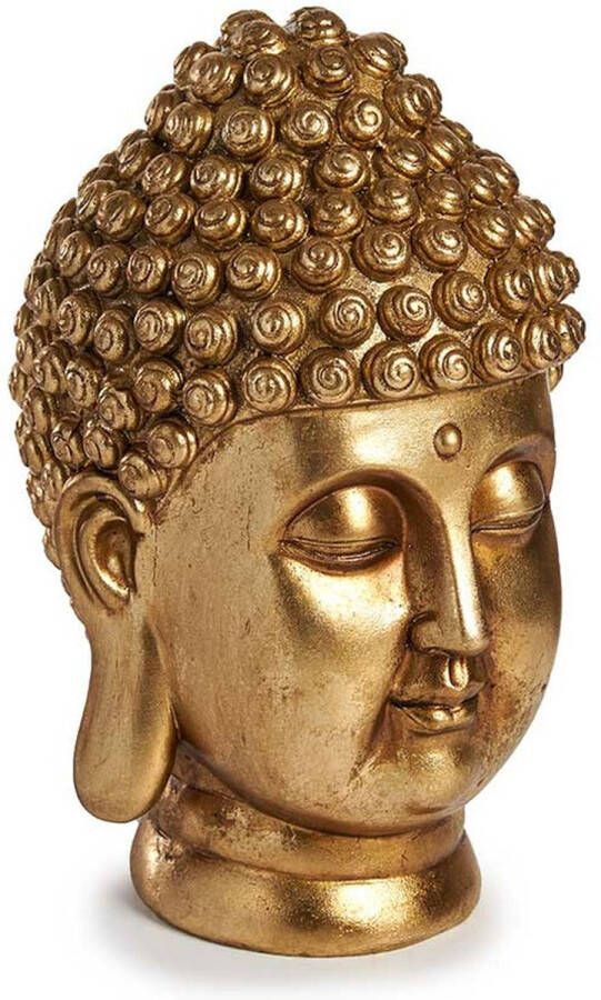 Arte r Boeddha hoofd beeld polyresin goud 26 cm voor binnen Beeldjes