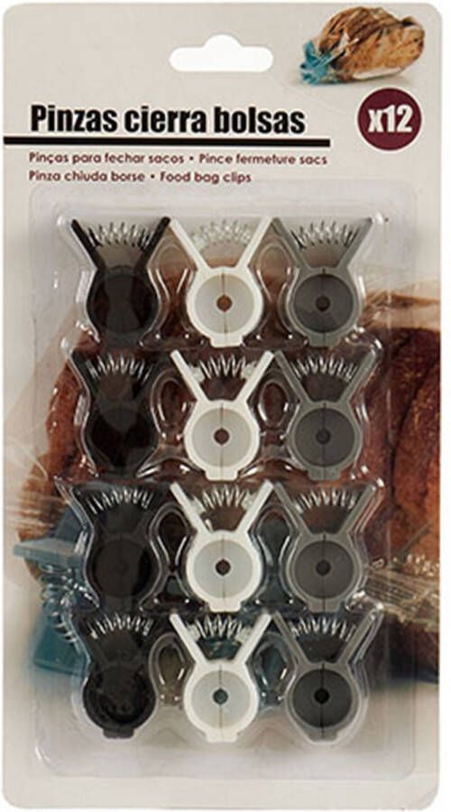 Arte r Kunststof vershoudklemmen vershoudclips 24x stuks 3 x 4 cm