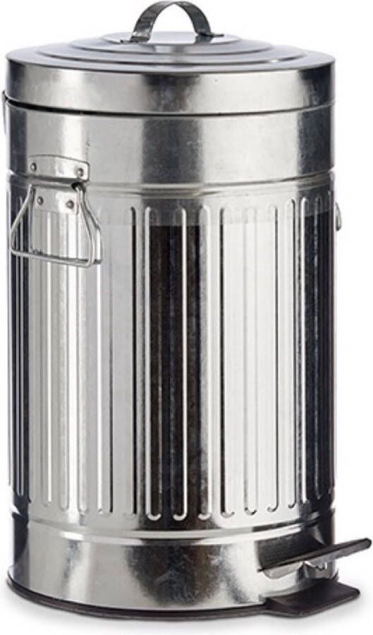 Arte Regal Vuilnisbak pedaalemmer zilver 12 liter 45 cm metaal Afvalemmers Prullenbakken