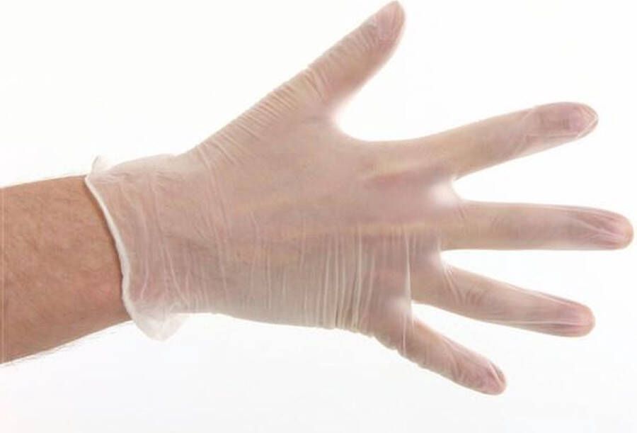 Artelli Wegwerp handschoenen vinyl naturel handschoenen gepoederd LARGE- Wit