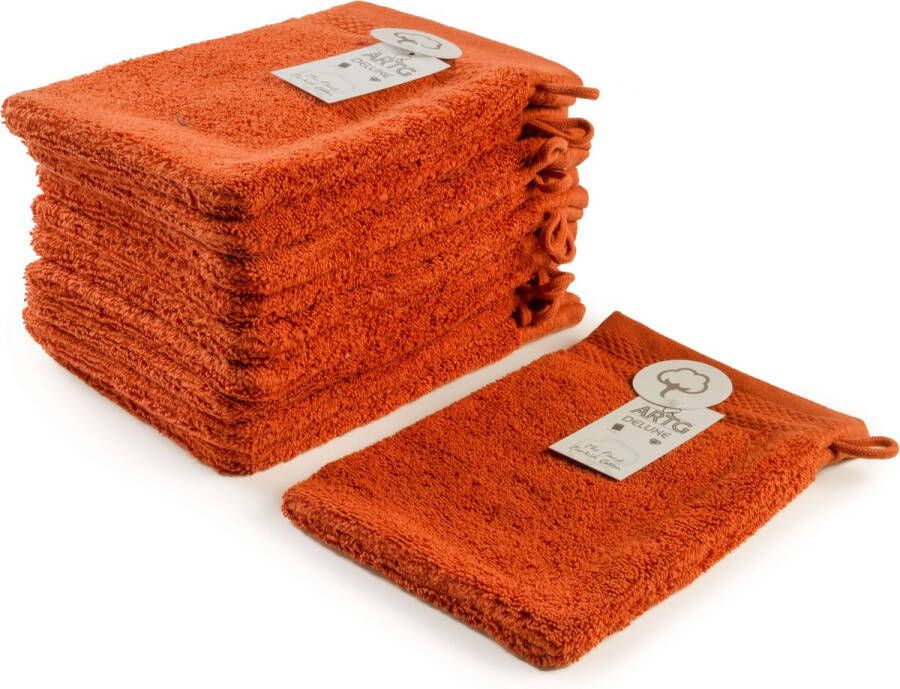 ARTG Towelzz® ARTG® DeLuxe Washandjes 700 grams kwaliteit 16 x 21 cm Donker Rood Brick Red SET van 10 stuks