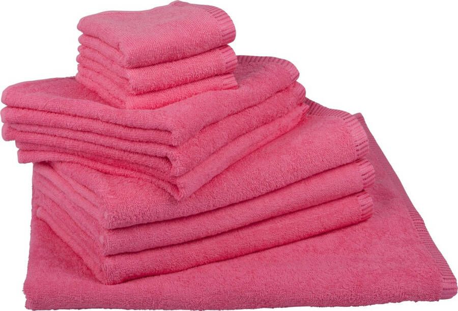 ARTG Towelzz® Handdoeken Set Pink Roze 10 Gastendoekjes 4 Handdoeken 4 Strandhanddoeken