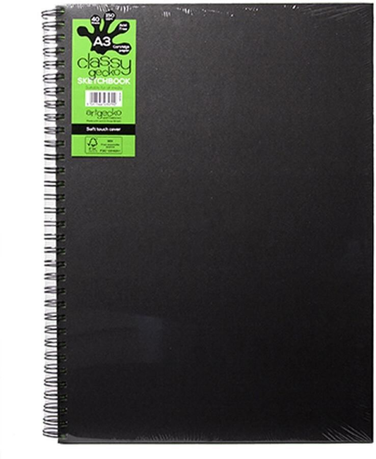 Artgecko Classy Spiraal Schetsboek A4 Portret 150gr 40 vel Wit Maat: A3