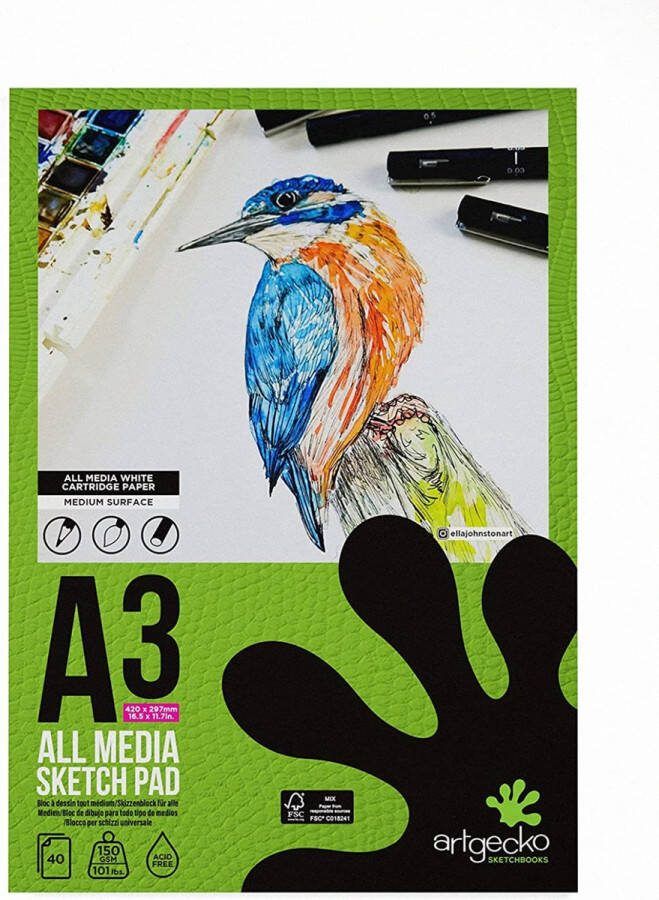 Artgecko Pro Schetsblok A3 150gr 40 vel Wit
