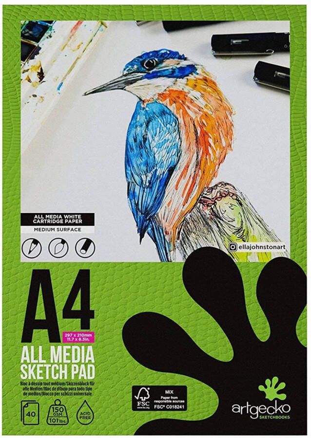 Artgecko Pro Schetsblok A4 150gr 40 vel Wit