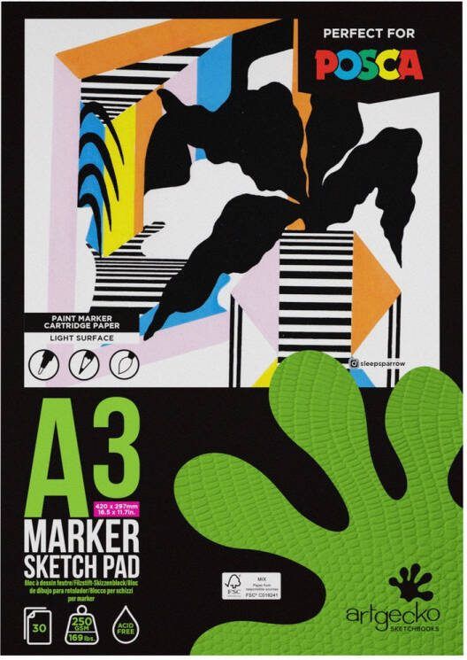 Artgecko Pro Schetsblok Markers A3 250gr 30 vel