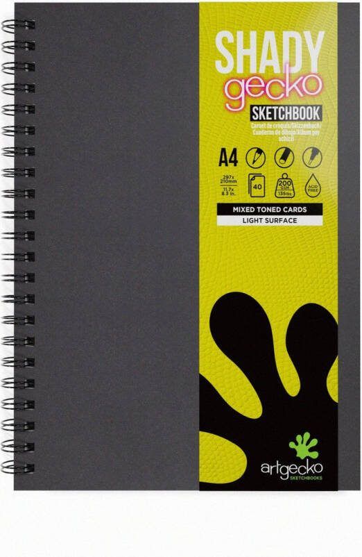 Artgecko Shady Spiraal Schetsboek A4 Portret 220gr 40 vel Multi