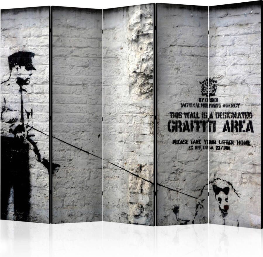 Artgeist Kamerscherm Scheidingswand Vouwscherm Banksy Graffiti Area II [Room Dividers] 225x172 Vouwscherm