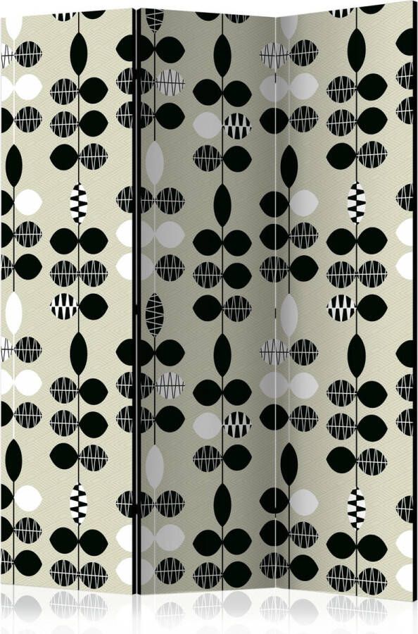 Artgeist Kamerscherm Scheidingswand Vouwscherm Black and White Dots [Room Dividers] 135x172 Vouwscherm