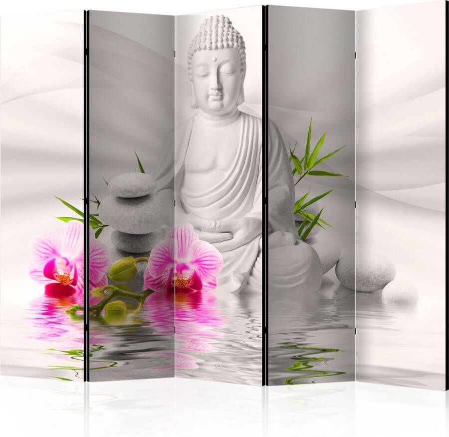 Artgeist Kamerscherm Scheidingswand Vouwscherm Buddha and Orchids II [Room Dividers] 225x172 Vouwscherm