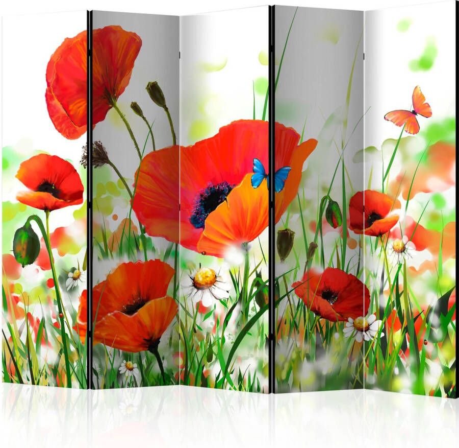 Artgeist Kamerscherm Scheidingswand Vouwscherm Country poppies II [Room Dividers] 225x172 Vouwscherm