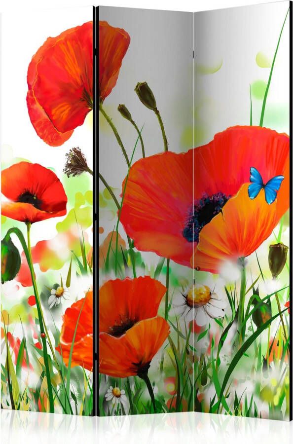 Artgeist Kamerscherm Scheidingswand Vouwscherm Country poppies [Room Dividers] 135x172 Vouwscherm