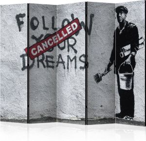 Artgeist Kamerscherm Scheidingswand Vouwscherm Dreams Cancelled (Banksy) II [Room Dividers] 225x172 Vouwscherm