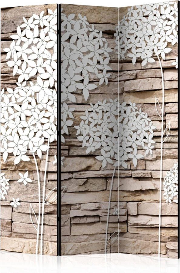 Artgeist Kamerscherm Scheidingswand Vouwscherm Flowers on the Stone [Room Dividers] 135x172 Vouwscherm