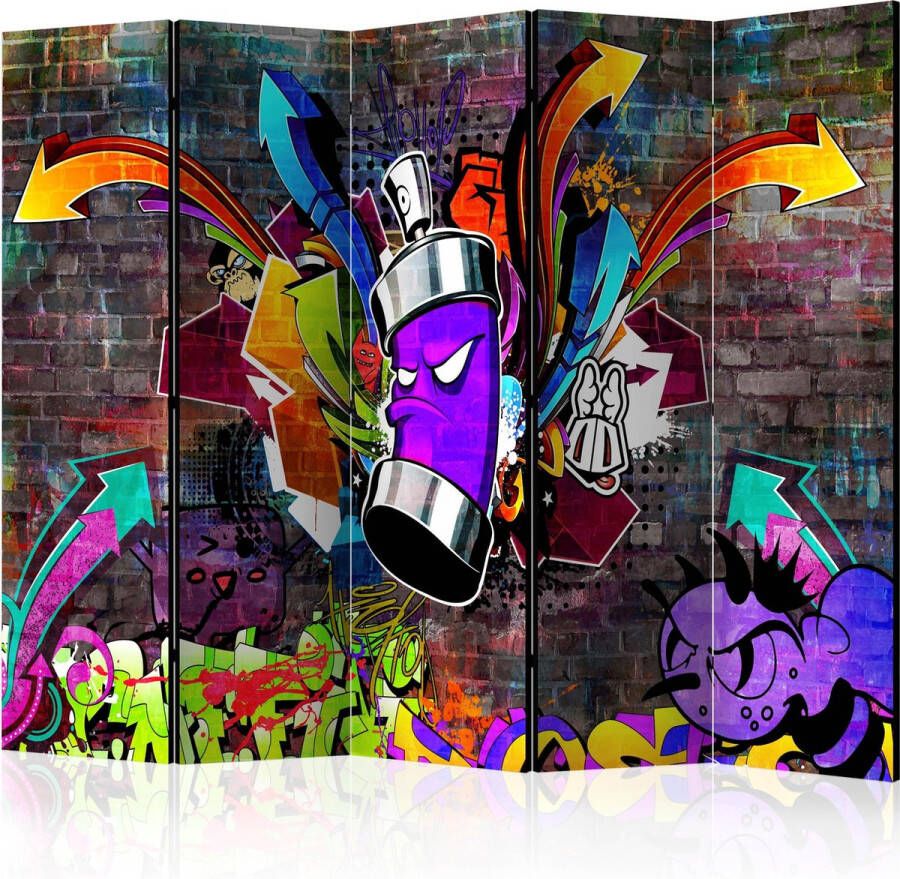 Artgeist Kamerscherm Scheidingswand Vouwscherm Graffiti: Colourful attack II [Room Dividers] 225x172 Vouwscherm