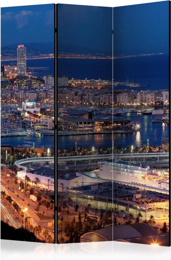 Artgeist Kamerscherm Scheidingswand Vouwscherm Illuminated Barcelona [Room Dividers] 135x172 Vouwscherm