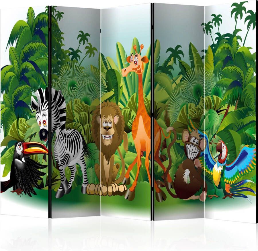Artgeist Kamerscherm Scheidingswand Vouwscherm Jungle Animals II [Room Dividers] 225x172 Vouwscherm