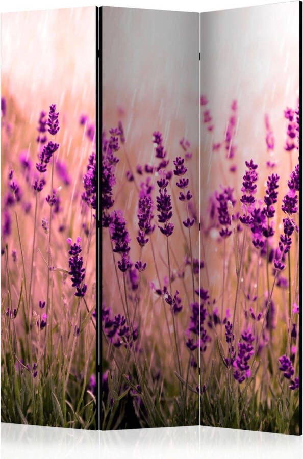 Artgeist Kamerscherm Scheidingswand Vouwscherm Lavender in the Rain [Room Dividers] 135x172 Vouwscherm